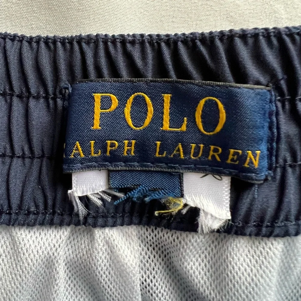 Ralph Lauren Big Boys swim Trunks bottoms stripes navy blue